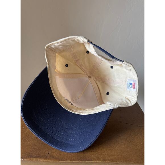 Vintage Challenger 604 Natural Twill SnapBack Hat with Navy Blue Bill Accents - Picture 5 of 6